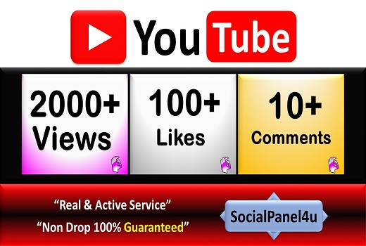 Get 2000+ YouTube Video Views 100+ Likes 
 & 10 Comments From REAL  A+ Country Viewers, Good Retention, Non Drop / Life Time Guarantee