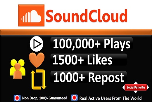 SOUNDCLOUD PROMOTION – 100,000 USA / Worldwide Plays + 1500 Likes + 1000 Repost, non drop guaranteed