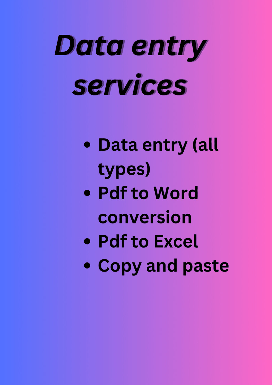 I will do remote data entry on any software, copy and paste, pdf to word or any other format conversion