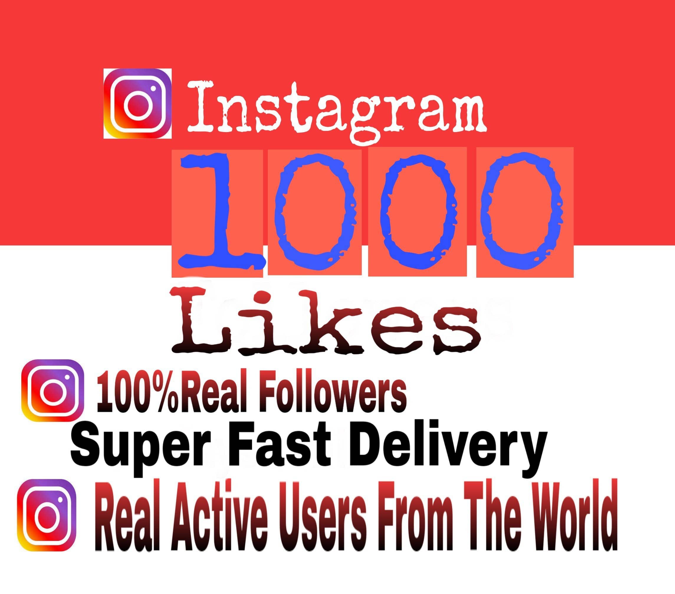 I Will give you add 1000+ Instagram likes 100% Non Drop Guaranteed ( super fast deliver)