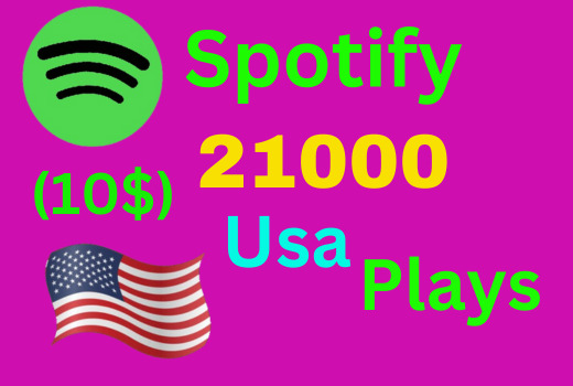 You Will Get 21000 Spotify USA Plays From Organic Audience