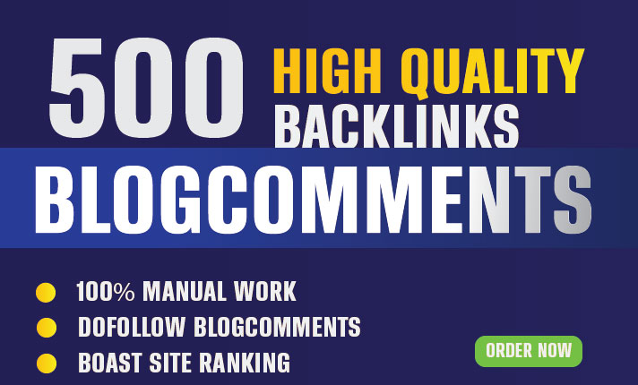create 500 dofollow blogcomment high da  backlinks