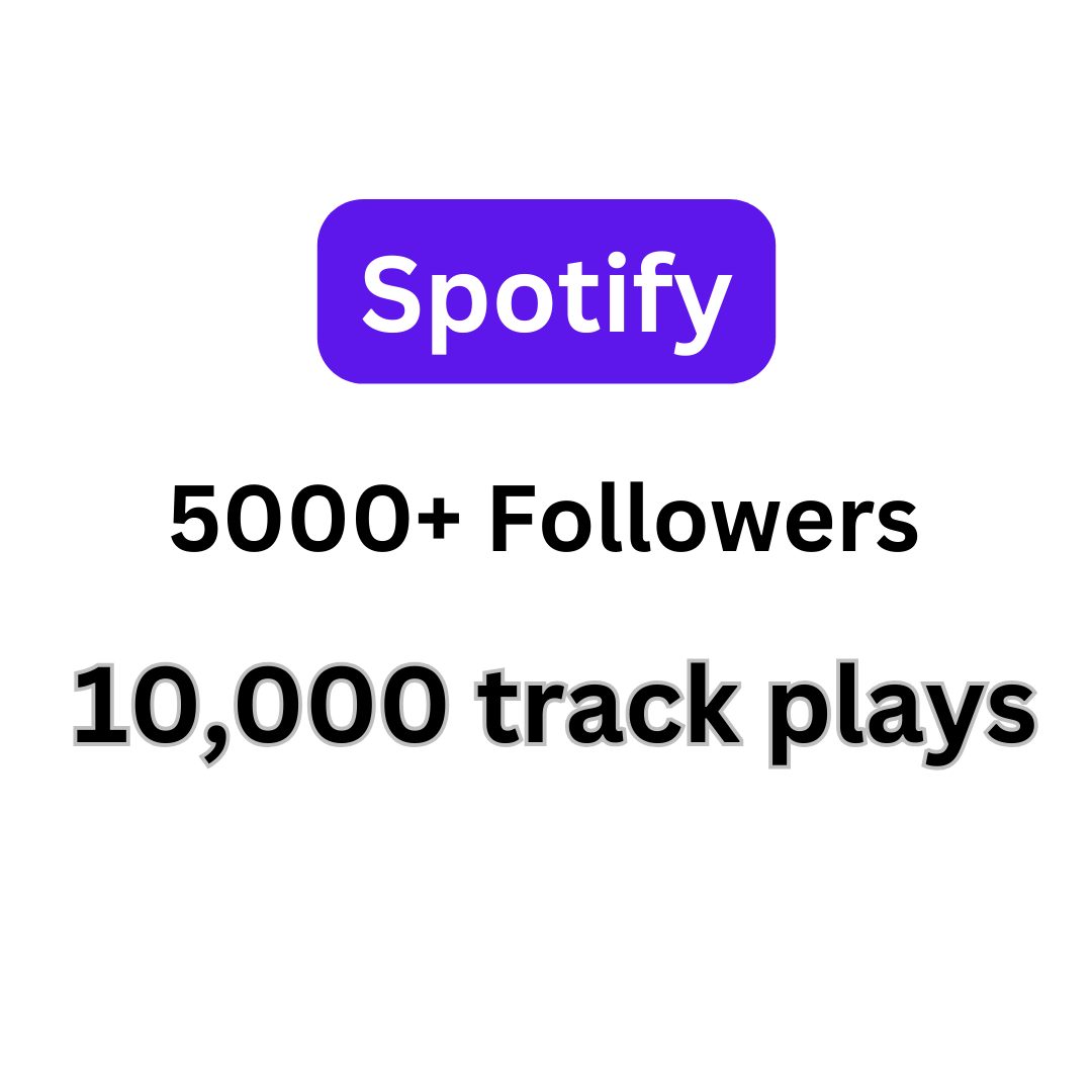You will get 5000+ Spotify Followers and 10,000 Spotify  Track Plays Real and Active