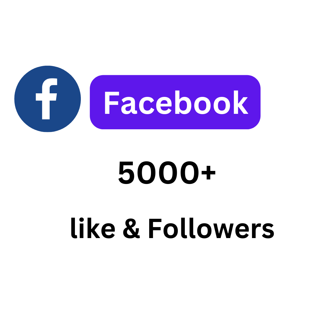 You will get 5000+ organic Facebook Page like & Followers Permanent Life Time