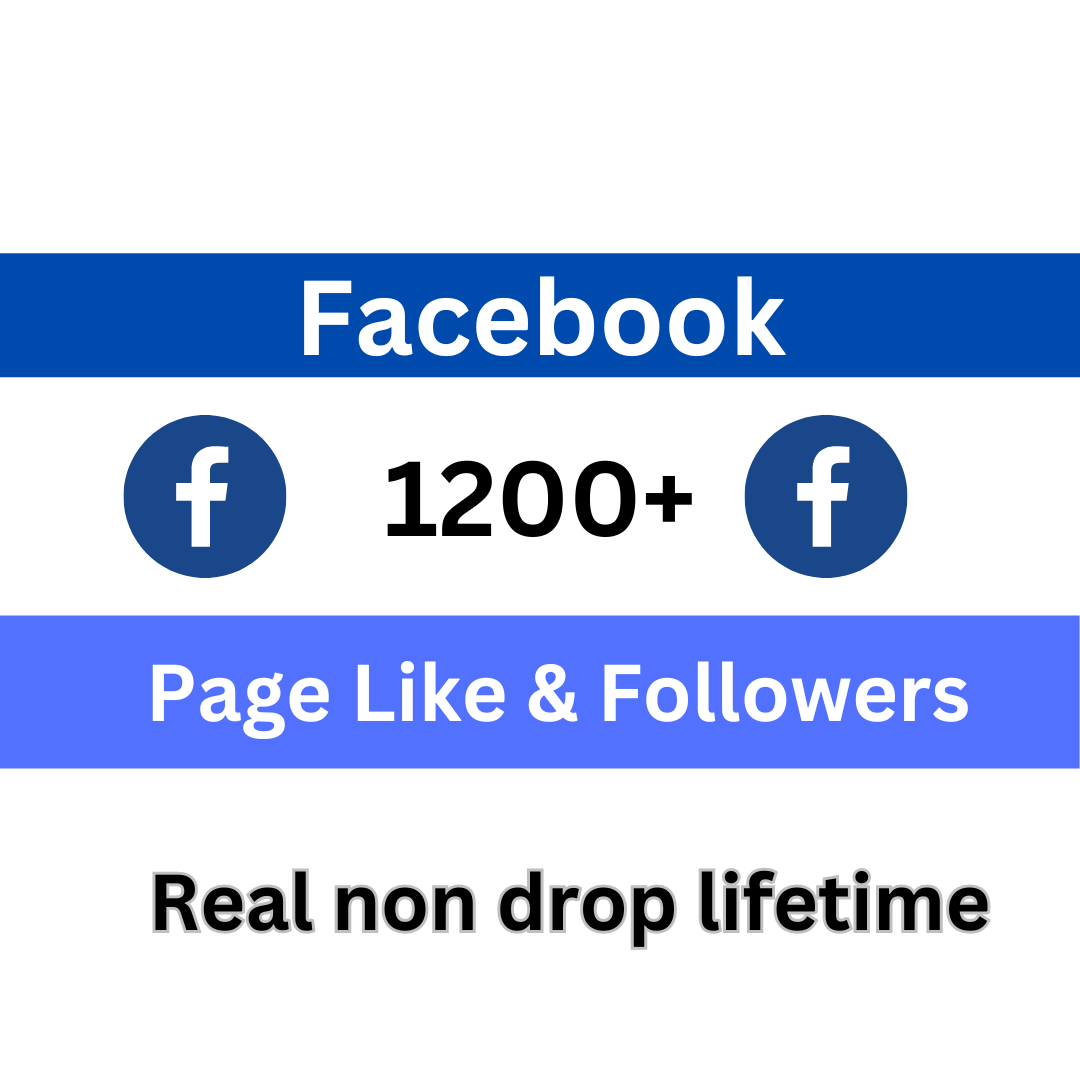 1200+ FACEBOOK Page Like & Followers  12 HOURS REAL ACTIVE USER AND NON DROP GUARANTEED