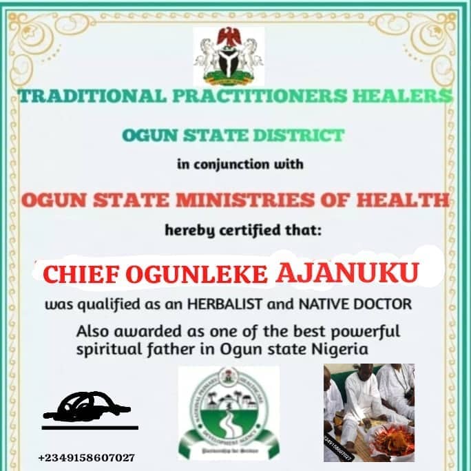 The most important powerful native doctor in all ogun state Nigeria