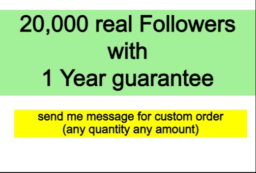 Instagram Gold package: 20000 real Followers with 1 Year guarantee