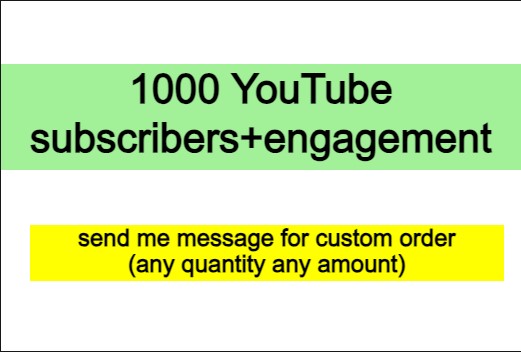 1000 YouTube subscribers+engagement [non drop]