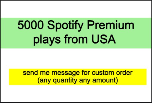 5000 Spotify Premium plays from USA with Life Time Guarantee