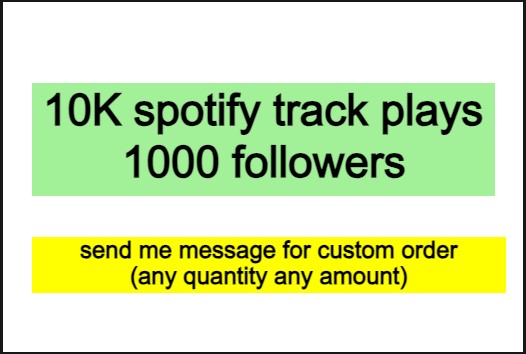 10K spotify track plays with 1000 followers