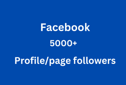 You will get 5K+ Organic Facebook profile/page Followers