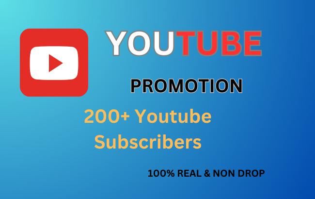 I will provide 200+ Real Non Drop Youtube subscribes