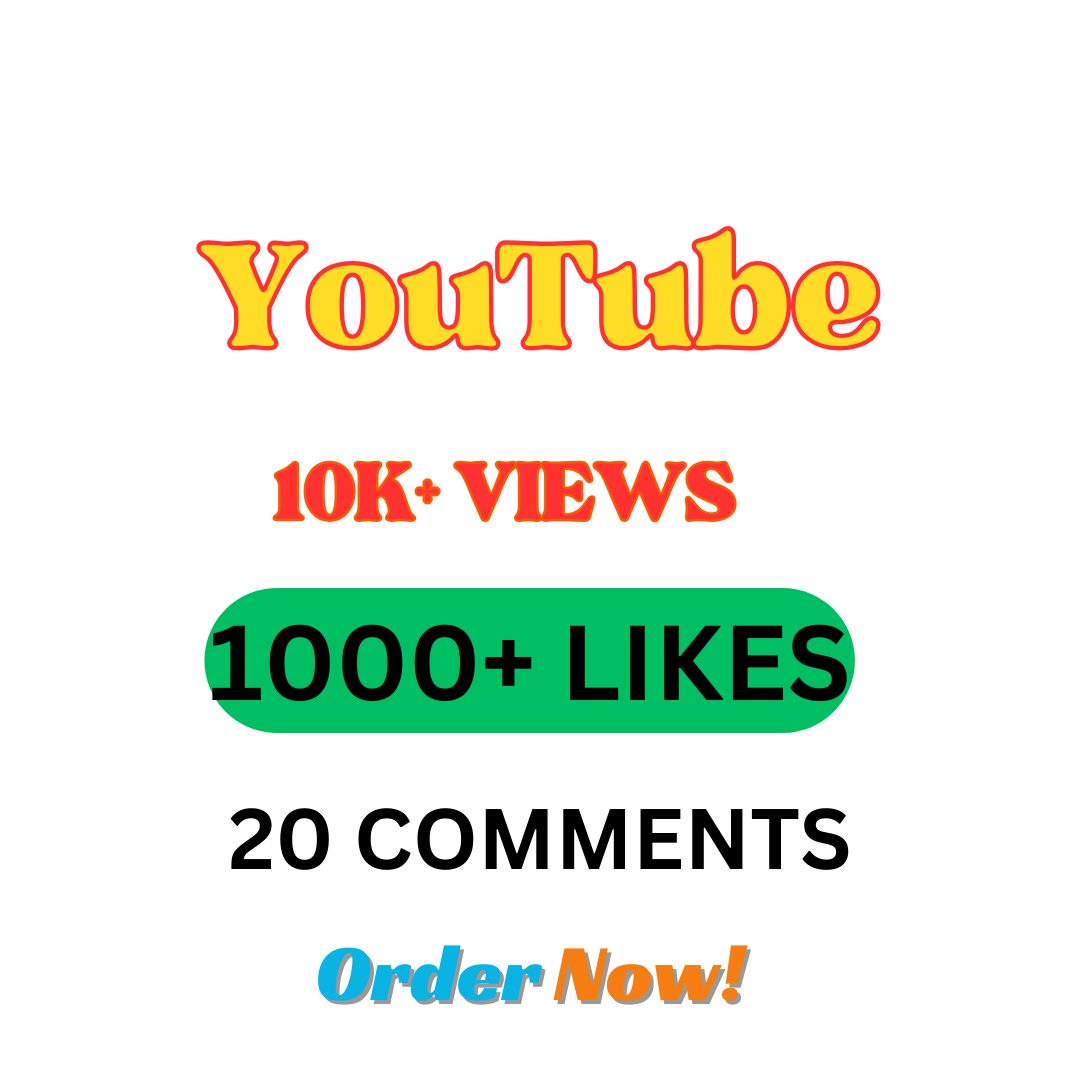 You will get 10,000+ YouTube High quality Video Views on YouTube channel +  1000+ Likes and 20+ comment Life Time