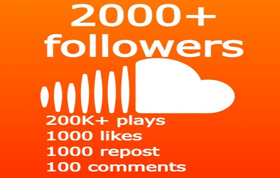 SOUNDCLOUD 2000+ followers & 200K+ plays & 1000 likes & 1000 repost & 100 comments