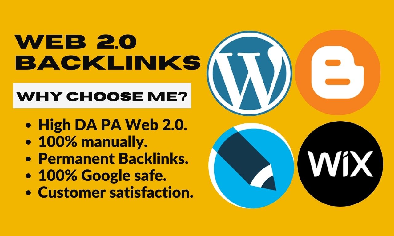 I will do 20 manual Web 2.0 Backlinks High DA, PA