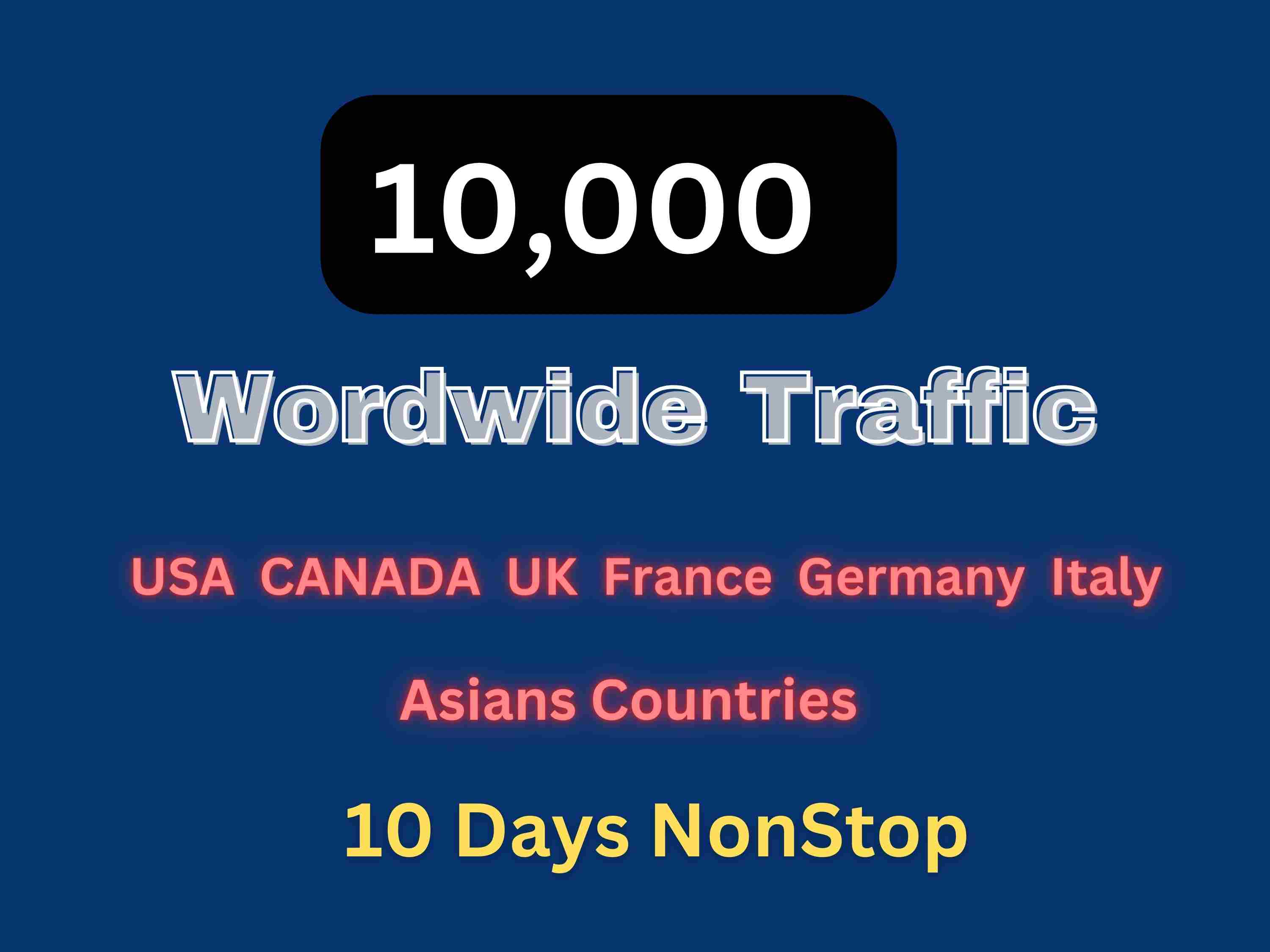 10000 USA Canada UK France Germany Italy and Asian Website Traffic