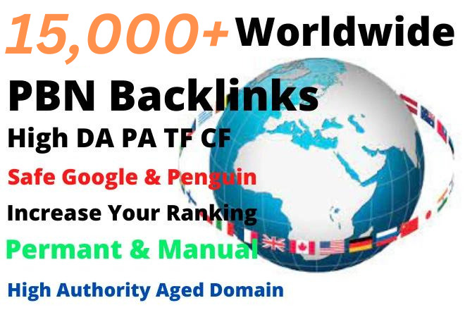 Do Follow 15,000+ Permanent Homepage Worldwide PBN Web 2.0 Backlinks with High DA PA TF CF