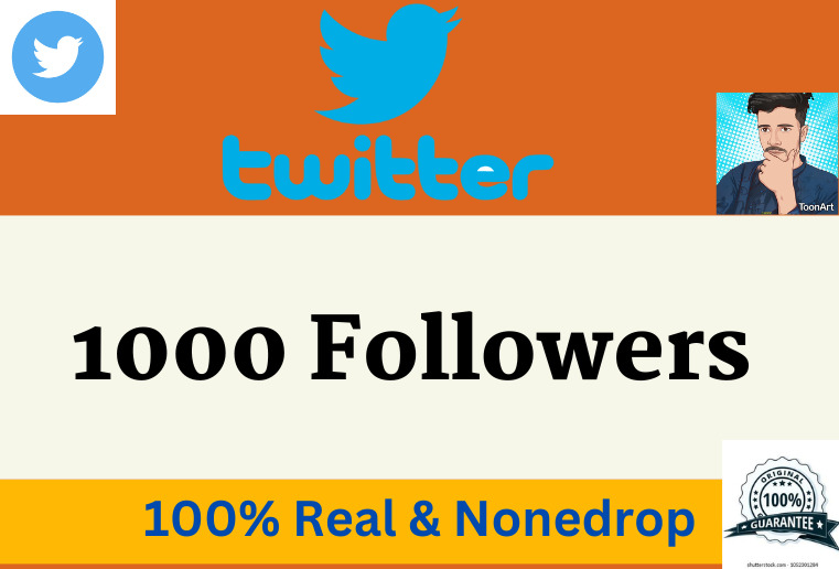 I Will provide 1000+ High Quality Twitter Followers Non-Drop & Lifetime Guaranteed.