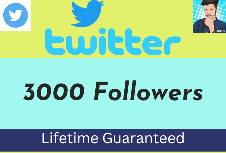 I Will Provide 3000+ High Quality Twitter Followers 100% Real & Non-Drop