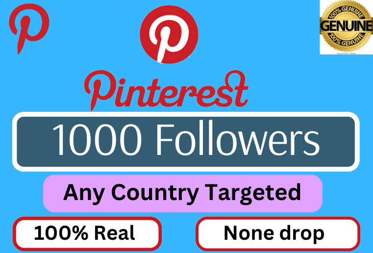 Any Conutry Targeted 1000+ Pinterest High Quelity Followers