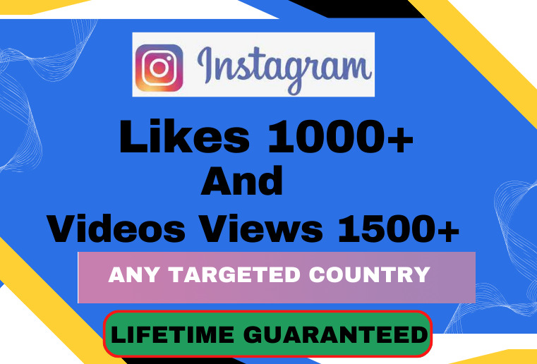 Any Targeted Country 1000+ Instagram  Post like & 1500+ video views, Lifetime Guaranted 100% Non-drop