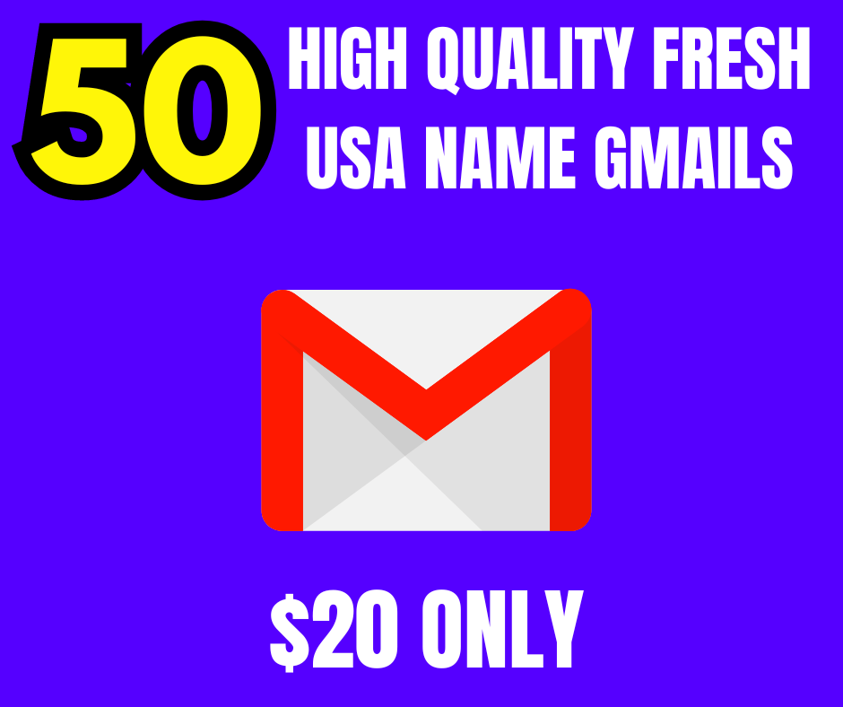 I’ll give you 50 Fresh USA or Random Name Gmails.