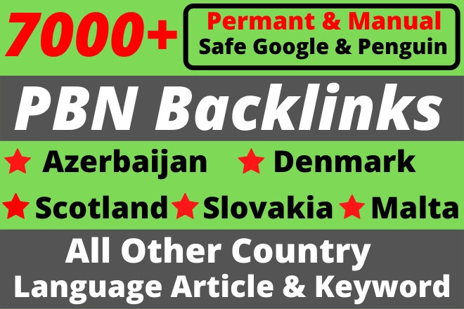 7000+ Azerbaijan – Denmark – Scotland – Slovakia – Malta All Other Country Language Article & Keywords PBN Web 2.0 Backlinks