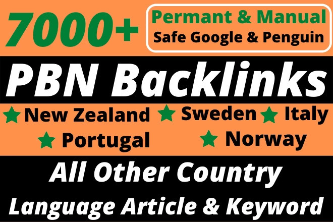 7000+ New Zealand – Portugal – Norway – Sweden – Italy All Other Country Language Article & Keywords PBN Web 2.0 Backlinks High DA PA TF CF