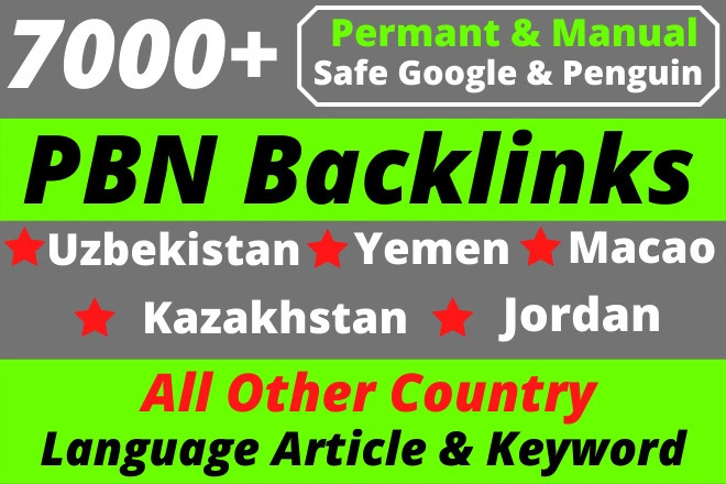 7000+ Uzbekistan – Yemen – Jordan – Macao – Kazakhstan All Other Country Language Article & Keywords PBN Web 2.0 Backlinks
