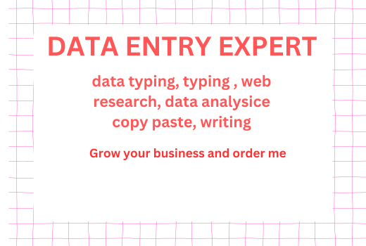 I can grow your business data entry, research, type and analytic.