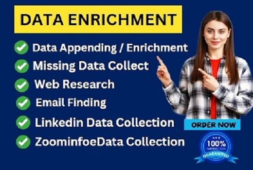 I will do advanced data appending enrichment and missing data collection, email list building