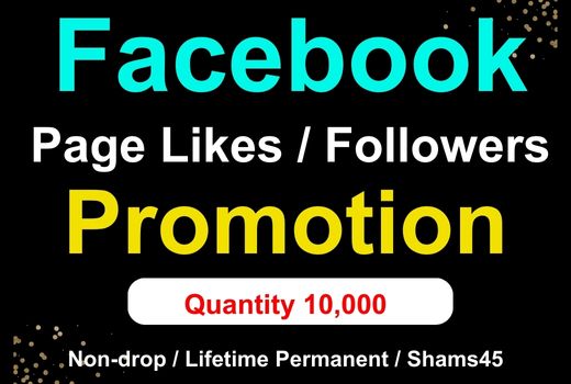 Get 10,000+ Facebook page likes instant, Real user, Non-drop, Lifetime guaranteed
