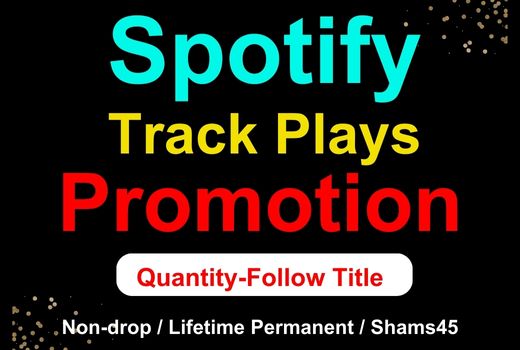 Provide 11000+ Spotify USA Track Plays, high quality, active user, non-drop, and lifetime guaranteed
