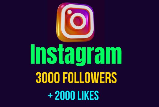Get 3,000+ Instagram Followers With 2000 Likes, Non-drop and Permanent