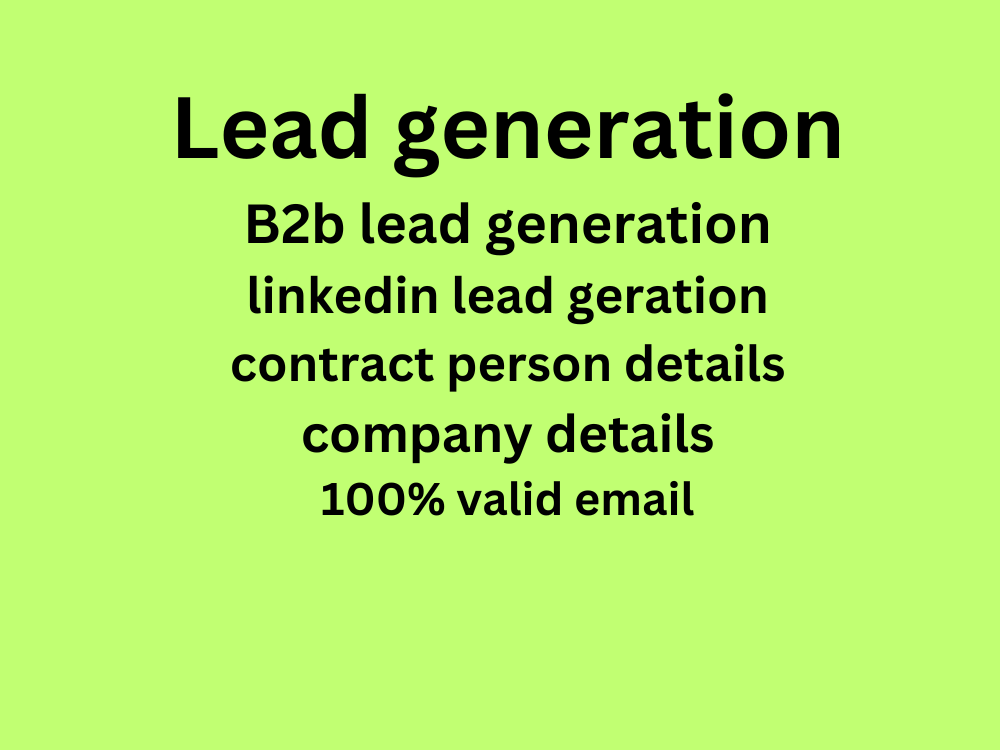 I will provide b2b lead generation for any industry