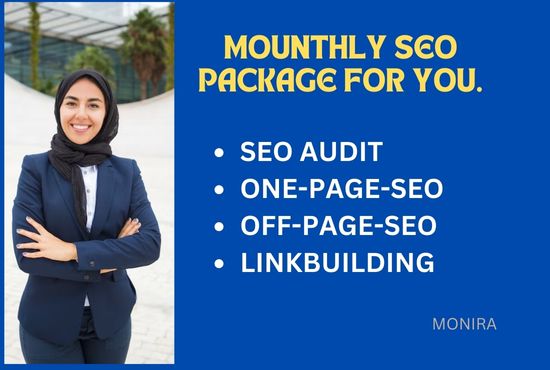 I will provide a complete monthly SEO package to rank higher in google