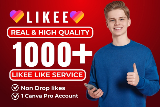 You Will Get 1000+ Likee Likes Real And High Quality Service