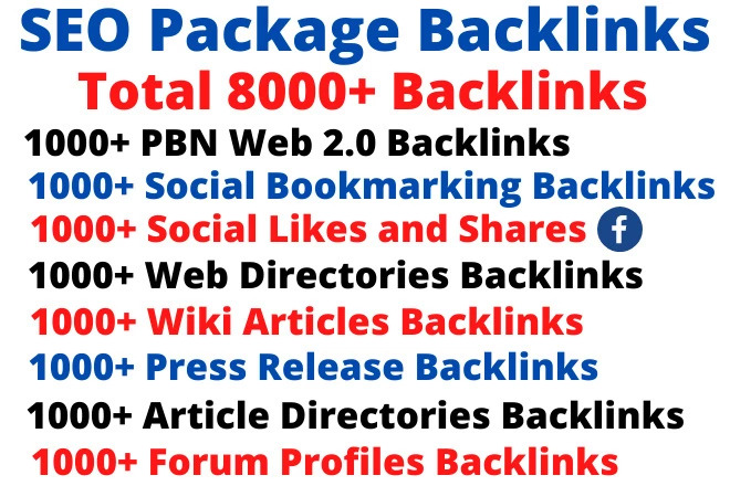 You will get 8000+ Complete Off Page SEO Backlinks that Will Help Your Site Ranking on Google