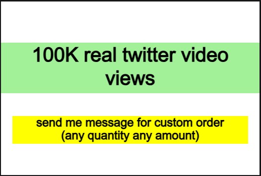 Exclusive 100K real twitter video views
