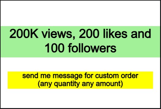 Best TikTok package: 200K views, 200 likes and 100 followers