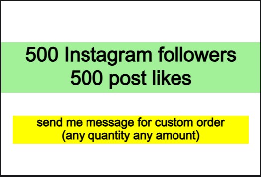 500 permanent Instagram followers and 500 post likes