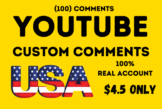 I will post real 100 Random USA comments +100 likes to your YouTube videos promotion