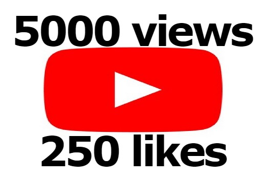 5000 YouTube views with 250 likes