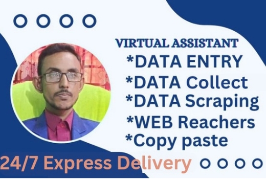 I Will do Virtual Assistant,Data Entry, Lead Generation, Web scraping and Copy paste.