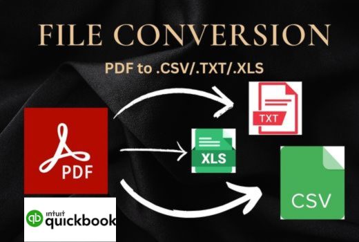 I will convert pdf to CSV to import in quickbook