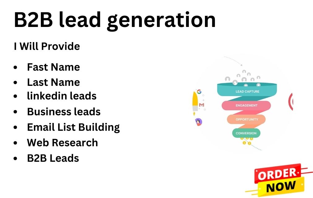 I will do B2B lead generation. LinkedIn leads and prospect list building to grow your business.