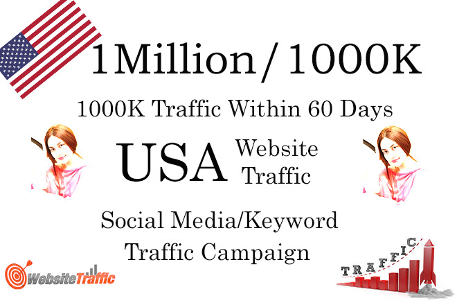 I will Drive 1 Million Social Media OR Keyword Targeted USA Traffic within 60 days.