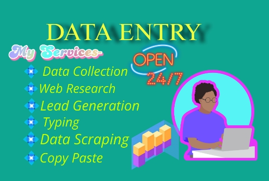 I will do Data Entry, Data Collection, PDF conversion and etc as your virtual assistant.