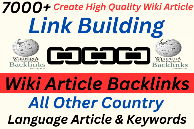 Off Page SEO Service 7000+ Link Building Wiki Articles Backlinks All Country Language and Article High DA PA TF CF