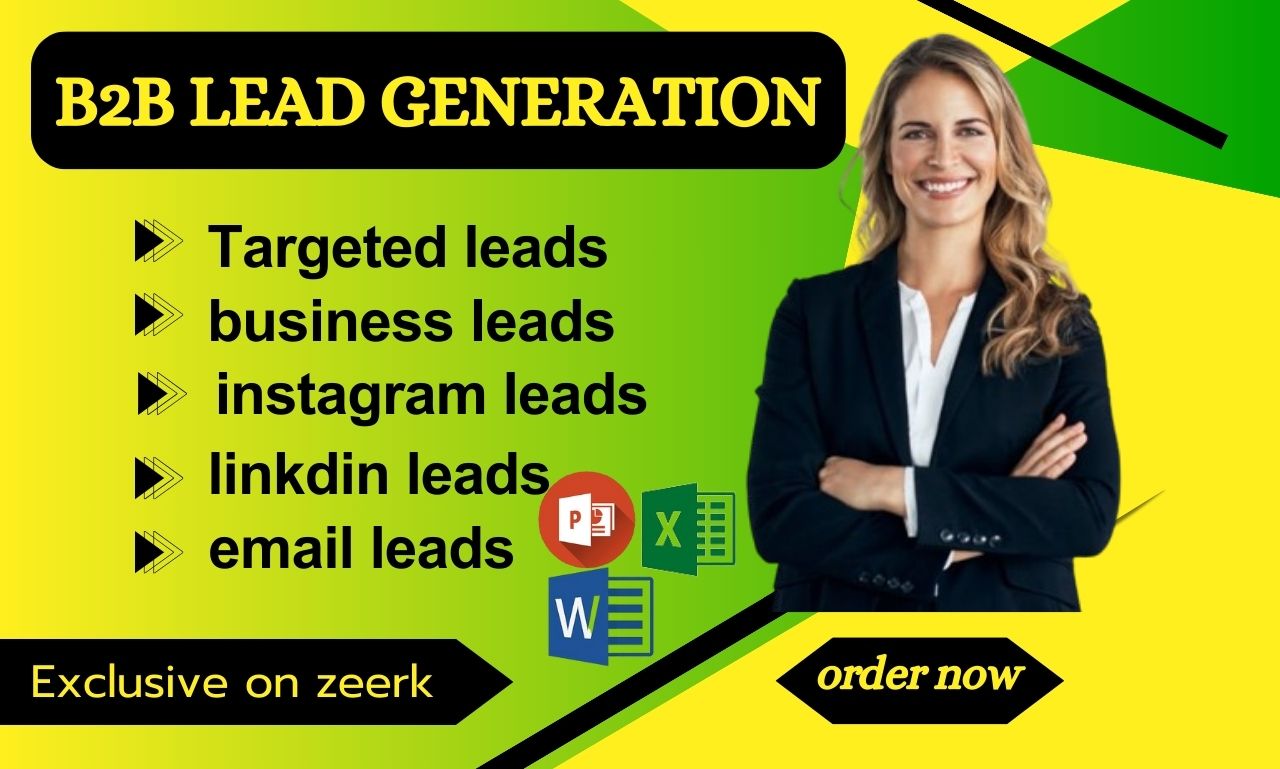 I will do provide B2B lead generation active and valid email and web research to equip your business